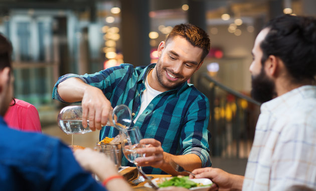 Group of people drinking water