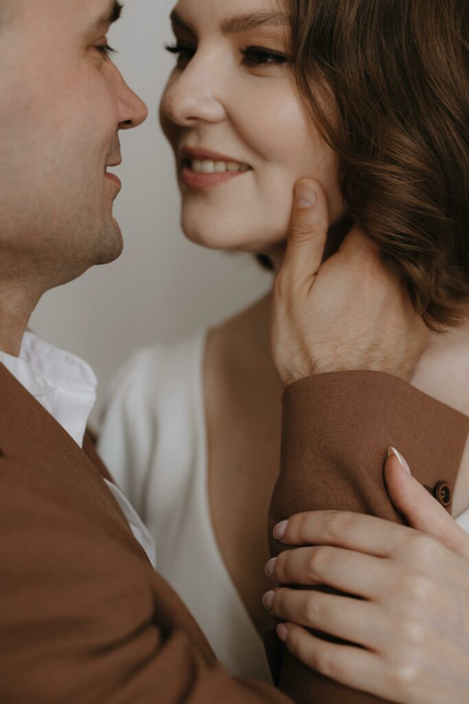 Romantic Couple Embracing in Intimate Moment