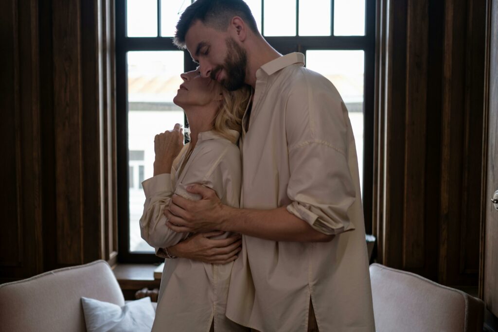 Couple in Love Embracing at Home