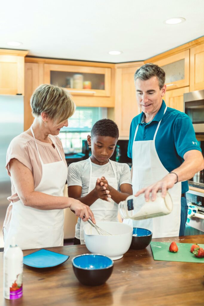 A Family Baking in the Kitchen